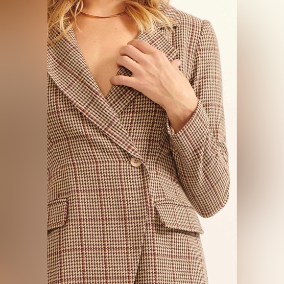 Promesa Brown Blazer Romper with Wrap Design - Picture 3 of 14